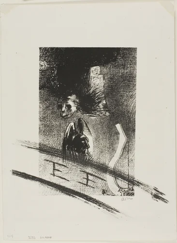 Frontispiece for Iwan Gilkin's Damnation de l'artiste by Odilon Redon, print, 1889