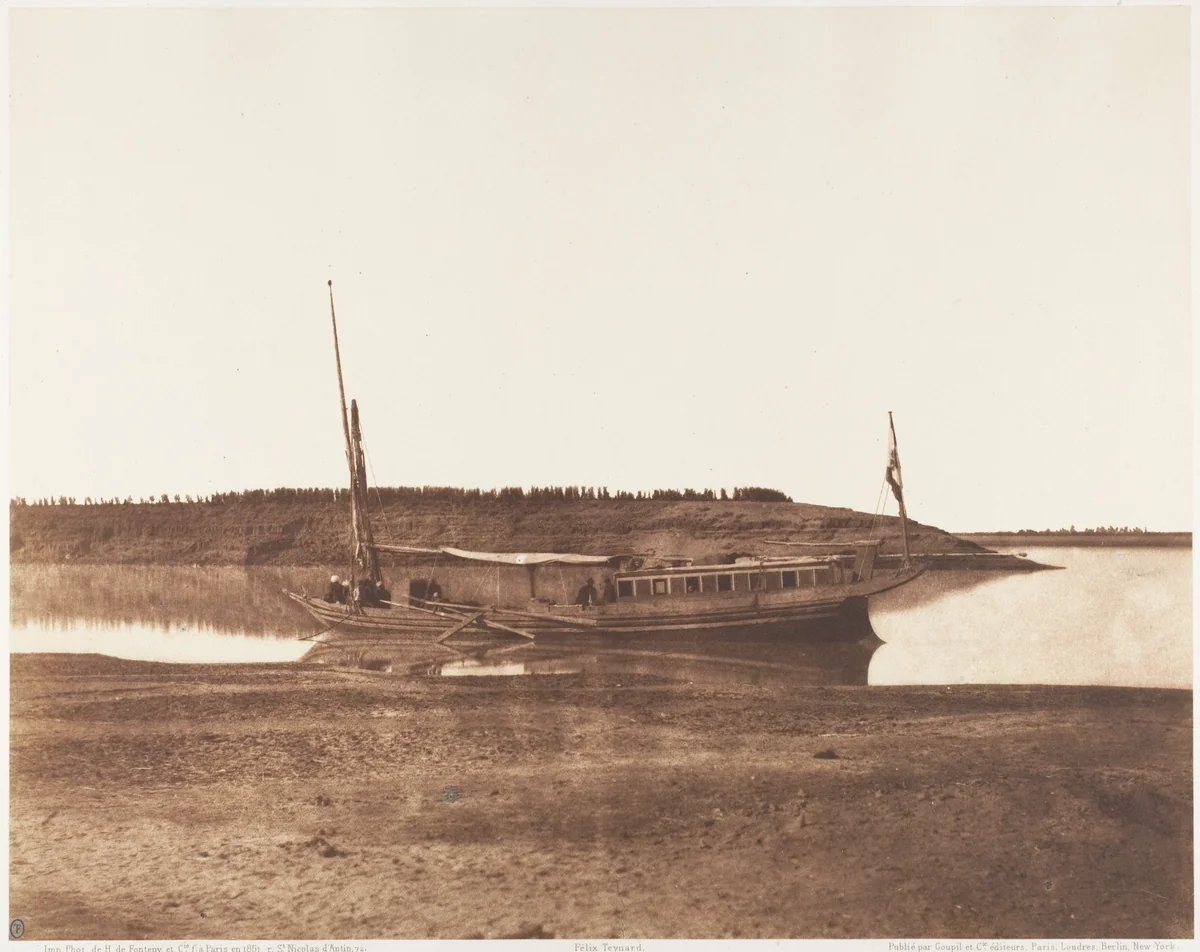 Louksor, Petit Bras du Nil - Barque de Voyageurs by Félix Teynard, photograph, 1851-1852