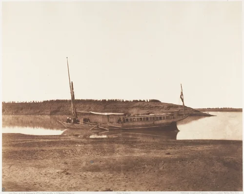 Louksor, Petit Bras du Nil - Barque de Voyageurs by Félix Teynard, photograph, 1851-1852