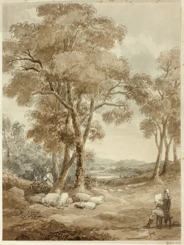 Gainsborough's first sight of the young lady who by Samuel John Stump, drawing, 1830