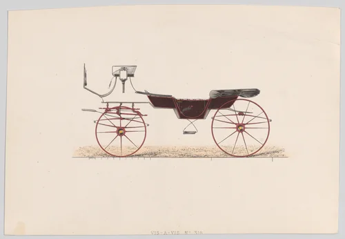 Design for Vis-A-Vis Carriage by anonymous, print, 1865-1875