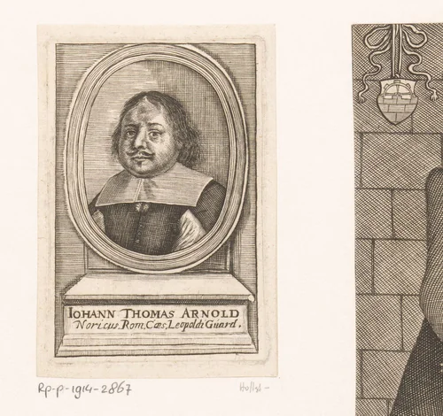 Portret van Johann Thomas Arnold by Michael Fennitzer, print, 1651-1702