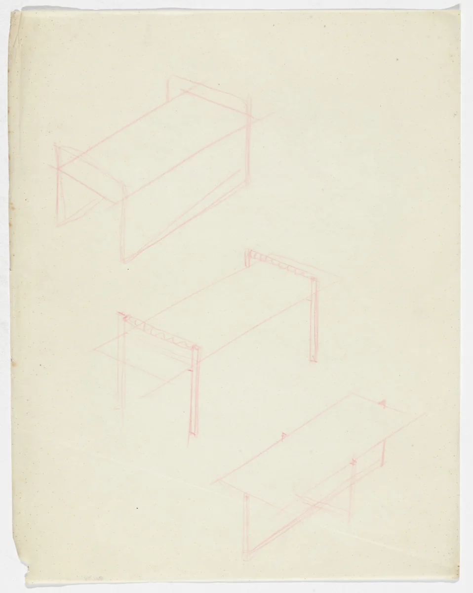Table (Perspective sketches) by Ludwig Mies van der Rohe, mies van der rohe archive, 1926