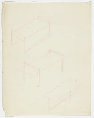 Table (Perspective sketches) by Ludwig Mies van der Rohe, mies van der rohe archive, 1926