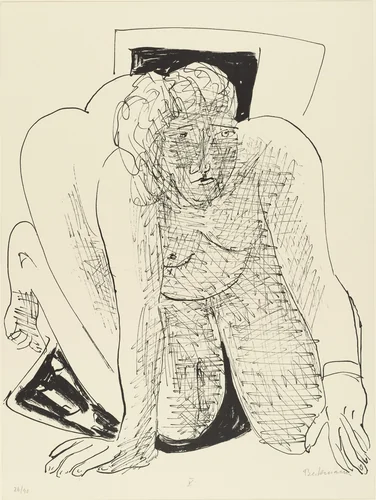 Crawling Woman (Kriechende Frau) from Day and Dream by Max Beckmann, print, 1946