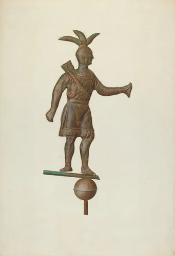 Metal Indian Weather Vane by John W. Kelleher, index of american design, 1940