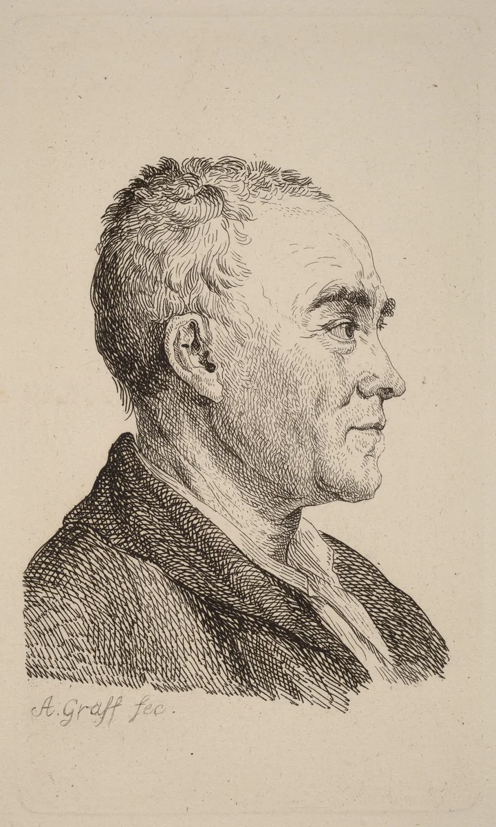 Johann Georg Sulzer by Anton Graff, print, 1774