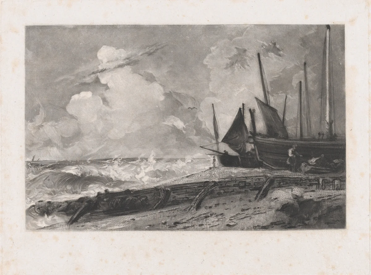 A Sea Beach by David Lucas, print, 1830