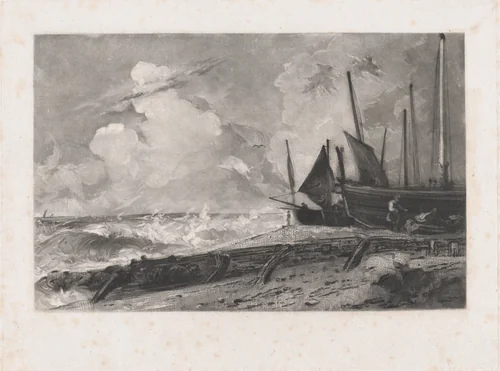 A Sea Beach by David Lucas, print, 1830