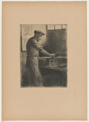 Auguste Delâtre au travail (Auguste Delâtre at Work) by Maximilien Luce, print, 1895