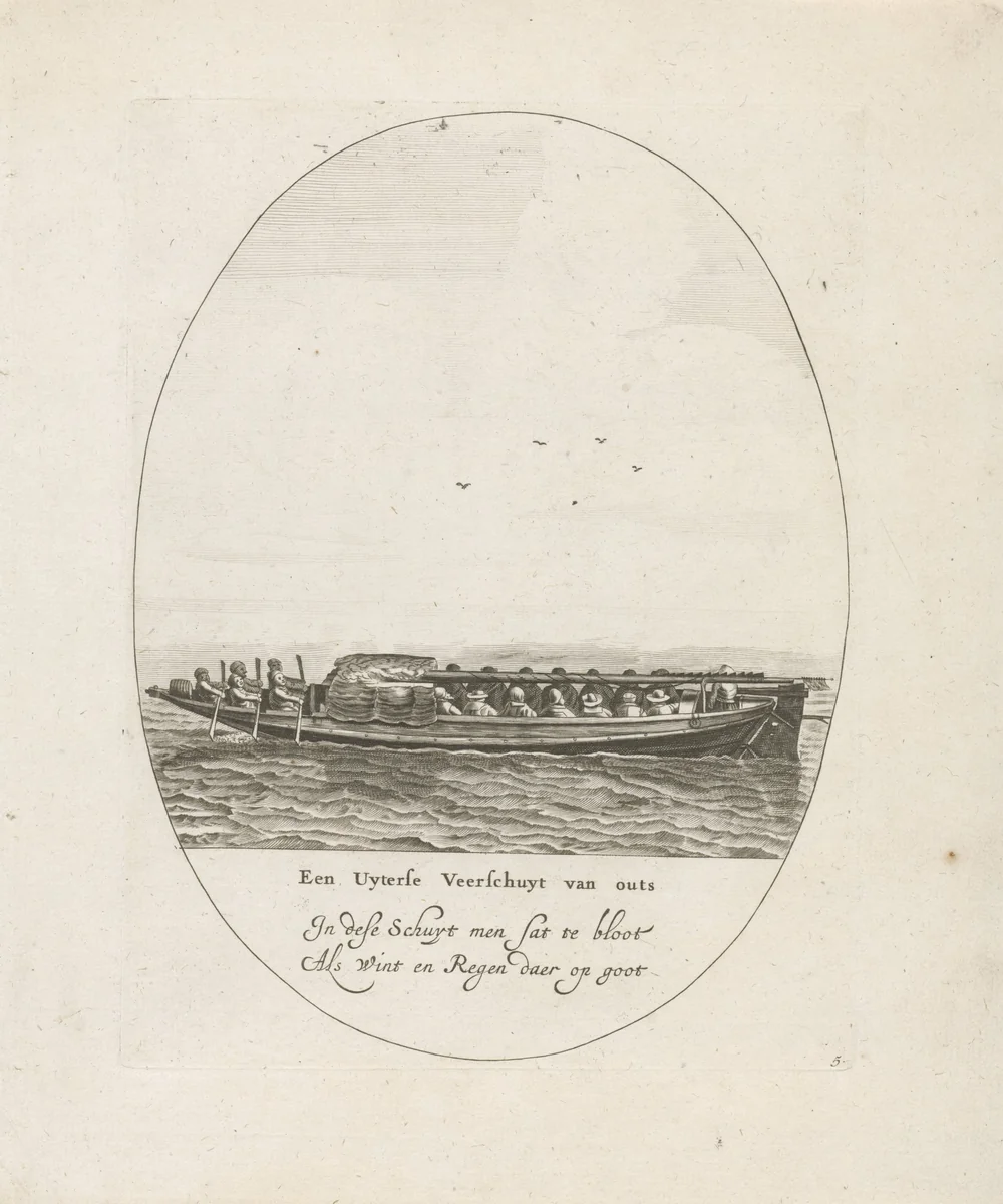 Open veerschuit by Dirk Eversen Lons, print, 1609-1686