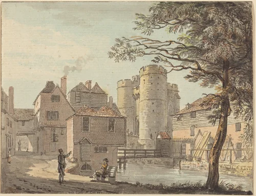 West Gate at Canterbury by Paul Sandby, print, 1780