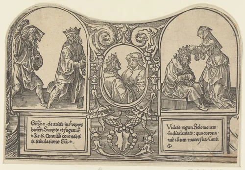 David vlucht voor Simi en Apamene neemt de kroon af van Darius by Unknown, print, 1518-1522