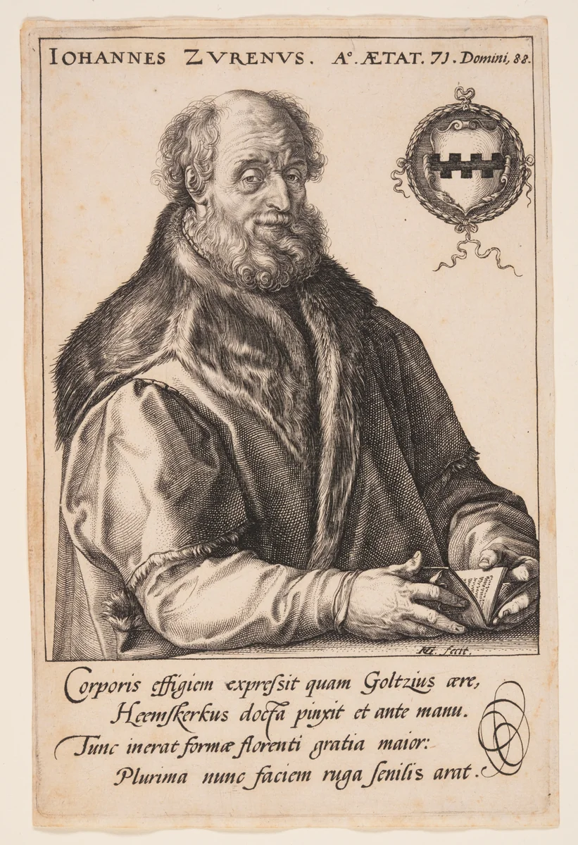 Jan van Zuren, Burgomaster of Haarlem by Hendrick Goltzius, print, 1590