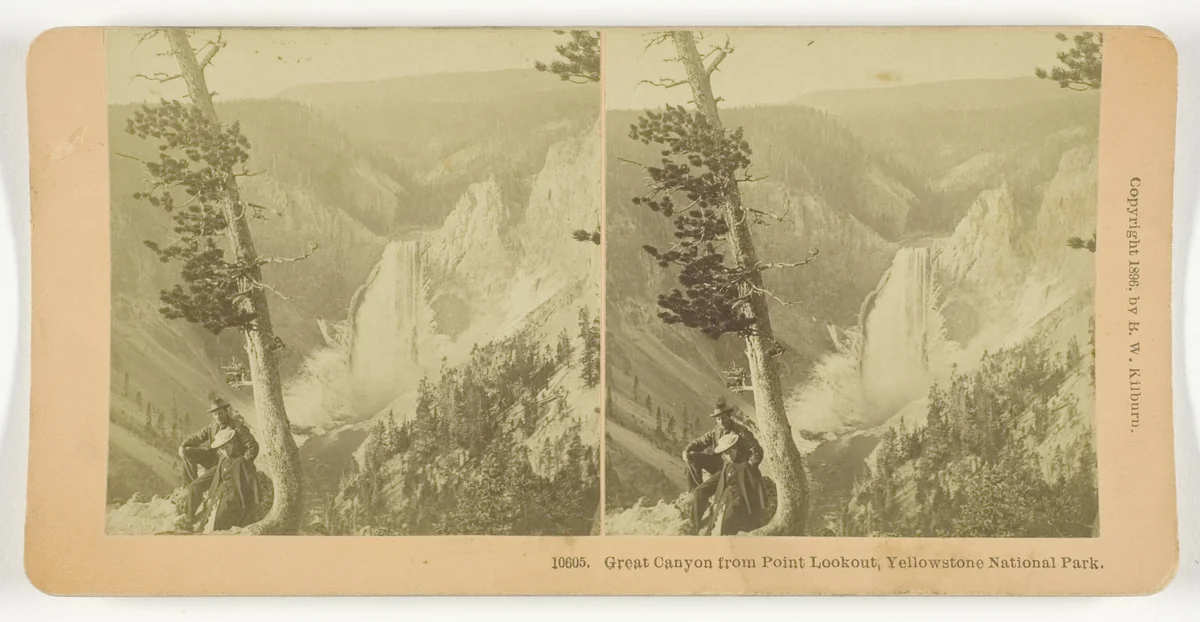 Great Canyon from Point Lookout, Yellowstone National Park by B. W. Kilburn, photograph, 1896