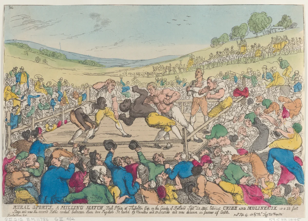 Rural Sports, A Milling Match by Thomas Rowlandson, print, 1811