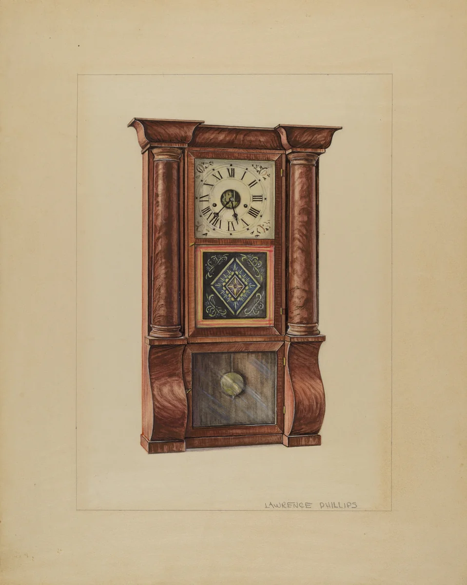 Clock by Lawrence Phillips, index of american design, 1936
