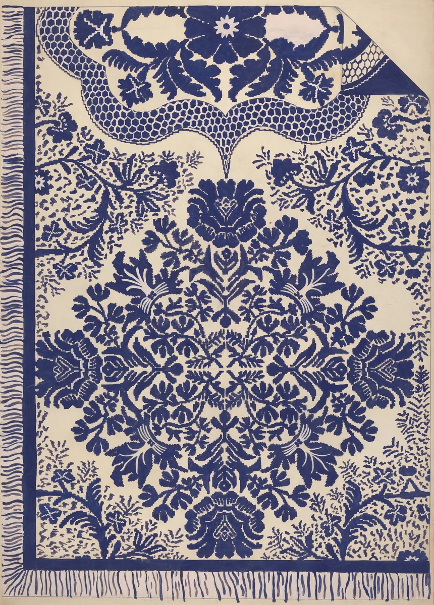 Coverlet by Katherine Hastings, index of american design, 1937