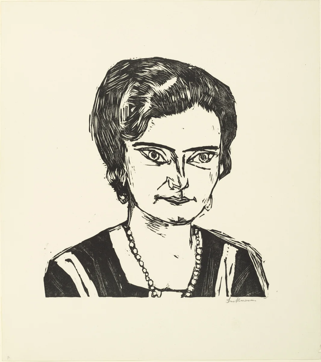 Portrait of Frau H.M. (Naila) by Max Beckmann, print, 1923
