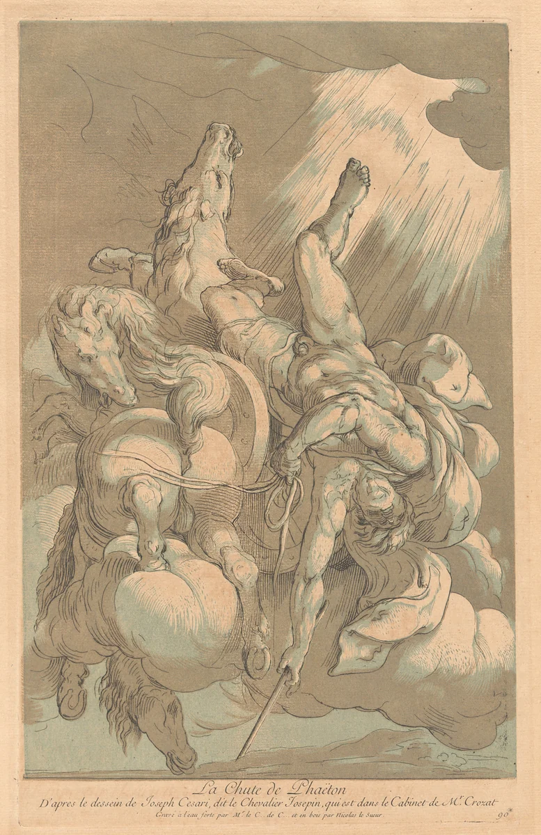 La Chute de Phaëton (The Fall of Phaeton) by Giuseppe Cesari, print, 1724-1734