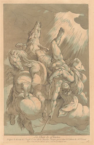 La Chute de Phaëton (The Fall of Phaeton) by Giuseppe Cesari, print, 1724-1734