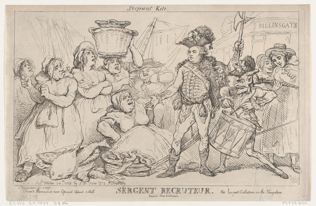 Sergent Recruteur by Thomas Rowlandson, print, 1789
