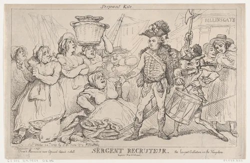 Sergent Recruteur by Thomas Rowlandson, print, 1789