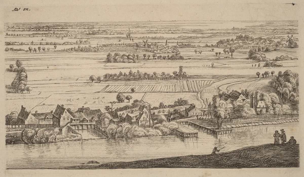 Village beside a Canal by Johannes Ruisscher
Anthonie Waterloo, print, 1650-1675