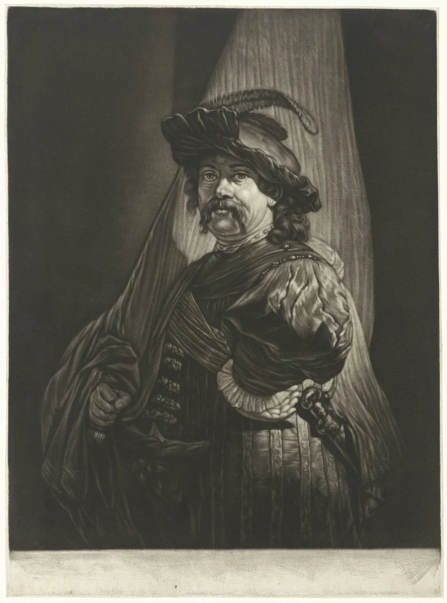 Vaandeldrager by Pieter Louw, print, 1743-1772