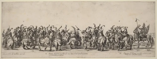 Thirty Archers and Pages by Stefano della Bella, print, 1633