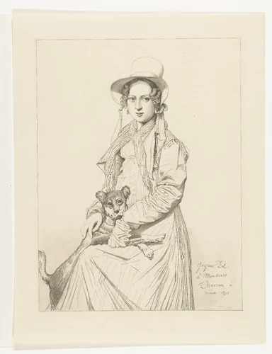 Portret van Henriette Ursula Claire Taurel by Edouard Taurel, print, 1816