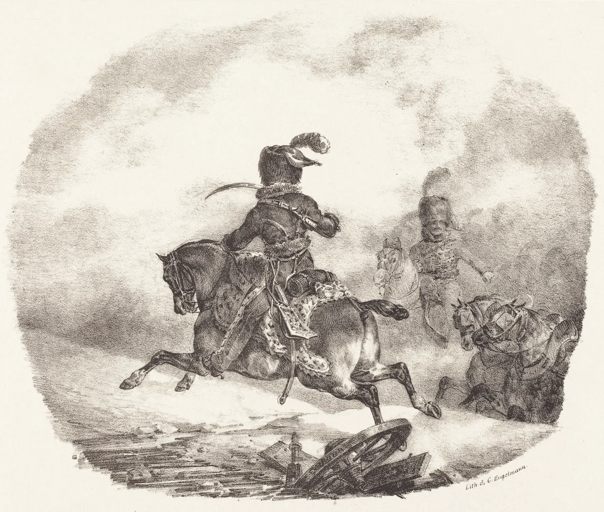 Light Artillery Officer of the Imperial Guard (Officier d'artillerie legerie de la garde imperiale) by Théodore Gericault, print, 1823