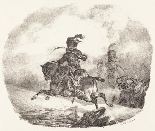 Light Artillery Officer of the Imperial Guard (Officier d'artillerie legerie de la garde imperiale) by Théodore Gericault, print, 1823