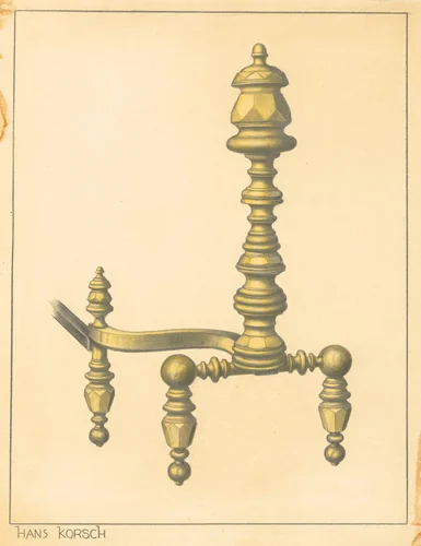 Andiron by Hans Korsch, index of american design, 1935-1942