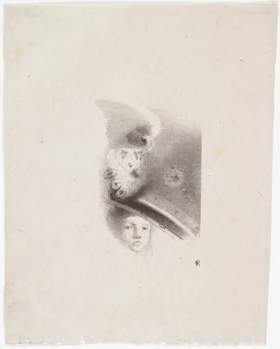 Child's Face with Rainbow Above (Tête d'enfant, de face, avec au-dessus un arc-en-ciel) by Odilon Redon, print, 1900