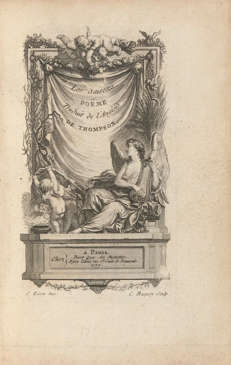 Les Saisons: poëme by Jean-Charles Baquoy
Charles Eisen
James Thomson
Marie-Jeanne de Châtillon Bontems, volume, 1779