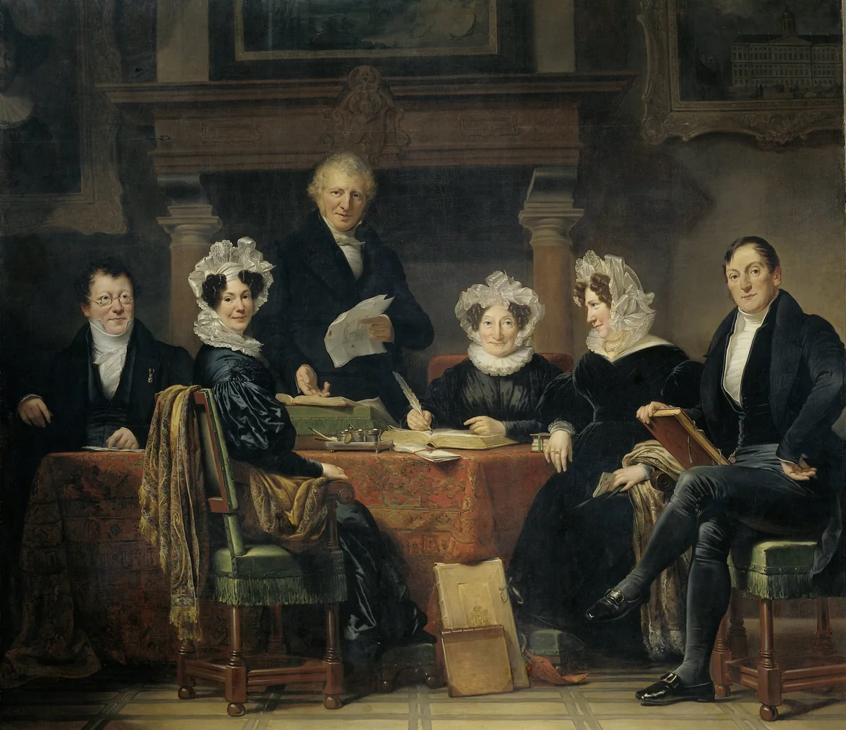 Regents and Regentesses of the Lepers' Asylum, Amsterdam, 1834-35 by Jan Adam Kruseman, painting, 1834-1835