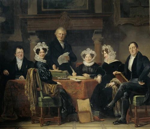 Regents and Regentesses of the Lepers' Asylum, Amsterdam, 1834-35 by Jan Adam Kruseman, painting, 1834-1835