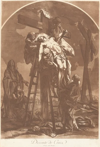 Descente de Croix (Descent from the Cross) by François-Philippe Charpentier, print, 1757-1767