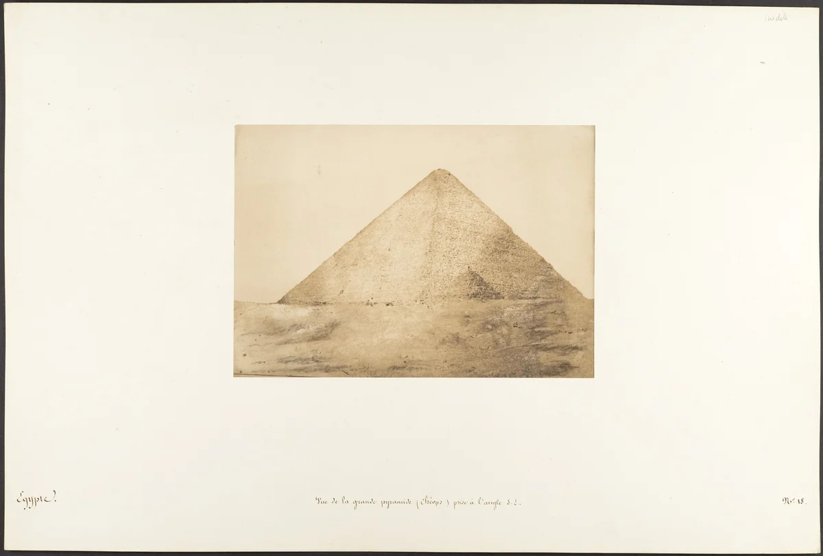 Vue de la grande pyramide (Chéops) prise à l'angle S.E. by Maxime Du Camp, photograph, 1849