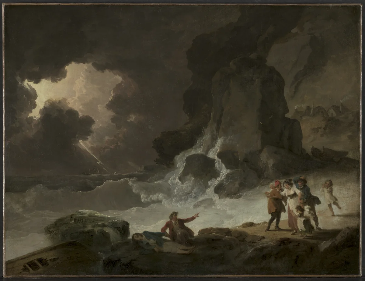 A Storm Behind the Isle of Wight by Julius Caesar Ibbetson, painting, 1790-1799