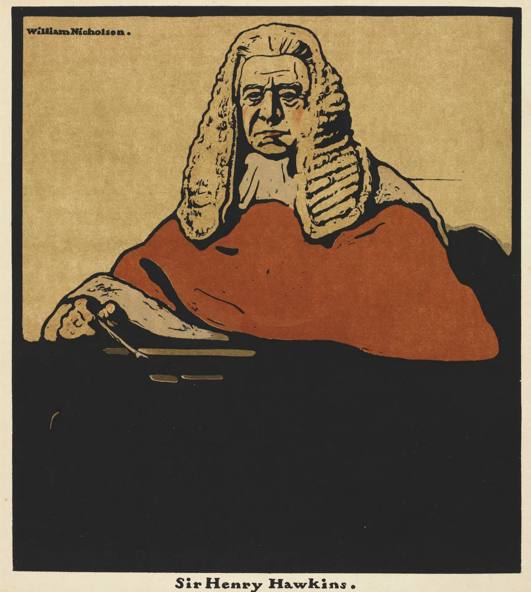 Twelve Portraits: Sir Henry Hawkins by William Nicholson, print, 1898