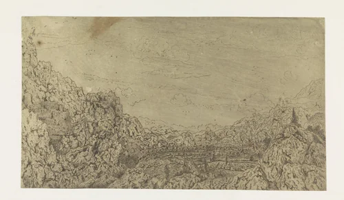 Dal omringd door bergen by Hercules Segers, print, 1625-1630