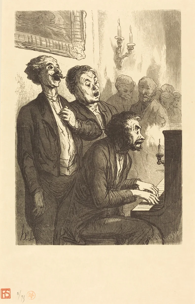 Les Chanteurs de salon by Charles Maurand; Honoré Daumier, portfolio, 1862