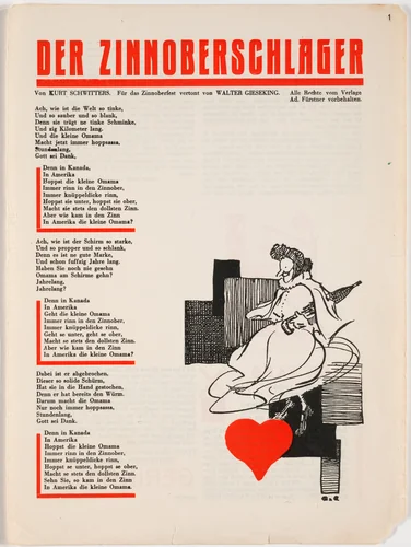 Der Zinnoberschlager by Kurt Schwitters, design, 1928