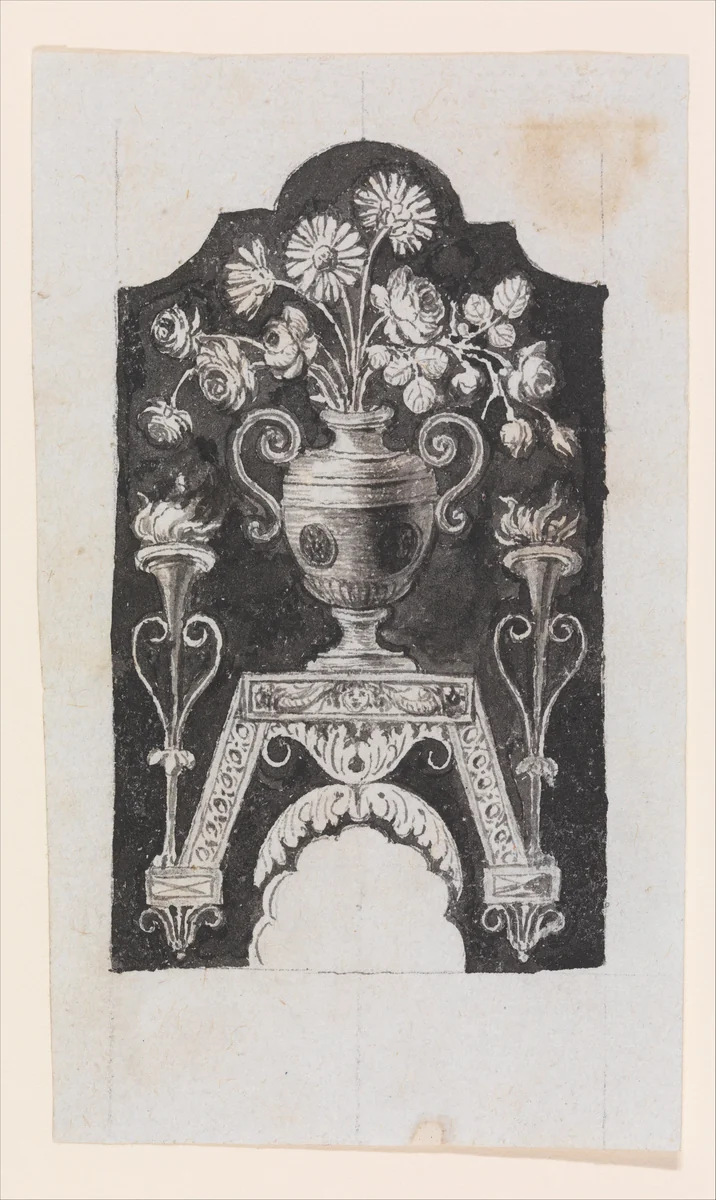 Design for the Decoration of the Surround of the Ramrod Pipe of a Firearm by Nicolas Noël Boutet, drawing, 1770-1830