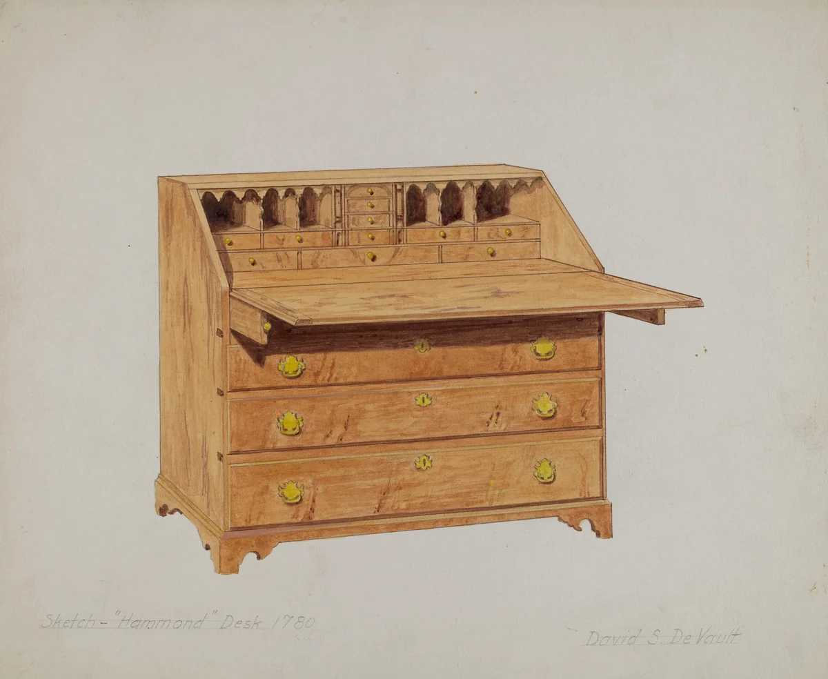 Desk by David S. De Vault, index of american design, 1935-1942