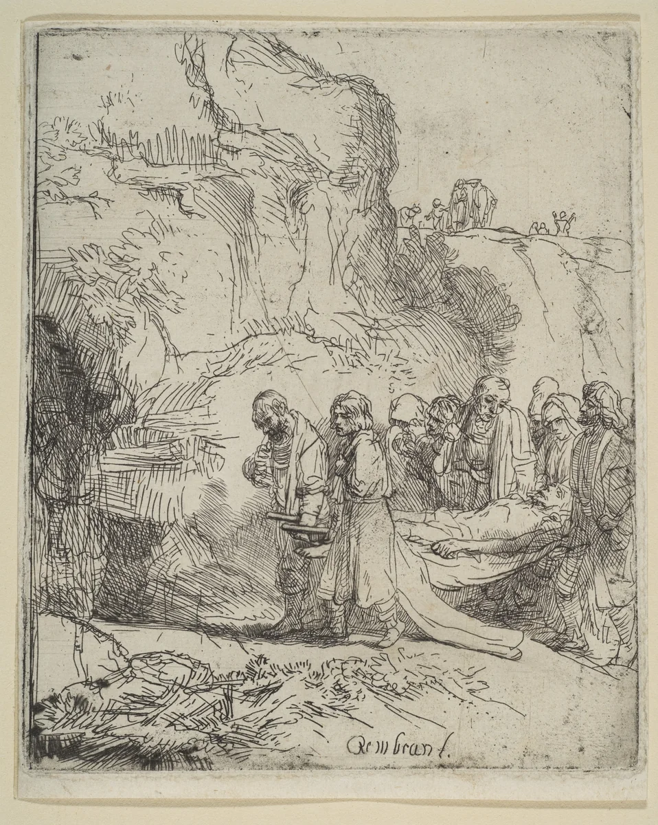 Christ Carried to the Tomb by Rembrandt van Rijn, print, 1640-1650