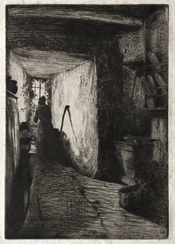 The Kitchen by James McNeill Whistler, print, 1858