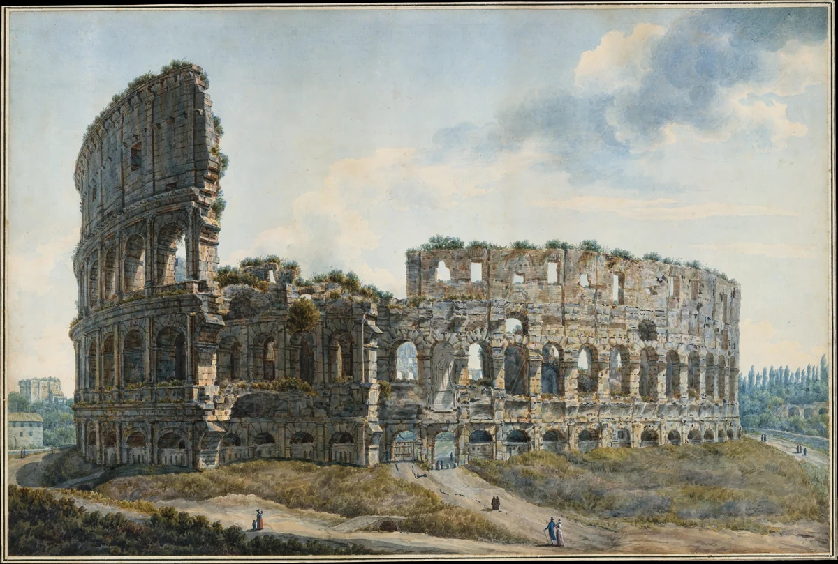 The Colosseum, Rome by Abraham Louis Rodolphe Ducros, drawing, 1760-1810